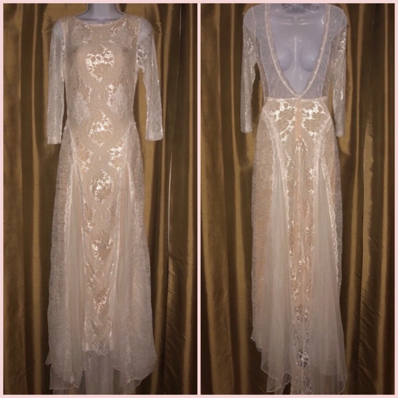 π°π»HPx7 ππ¨1 Large Left β οΈβ’ Bohemian Style Lace Wedding Dress - Picture 5 of 13